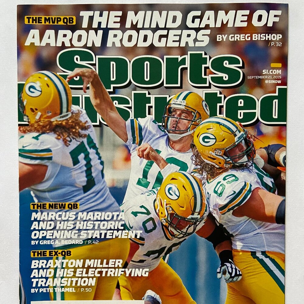Sports Illustrated Magazine 9/21/2015 Aaron Rodgers Cover With Label